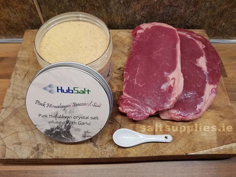 Salt Supplies Ireland; Pink Himalayan salt infused with garlic